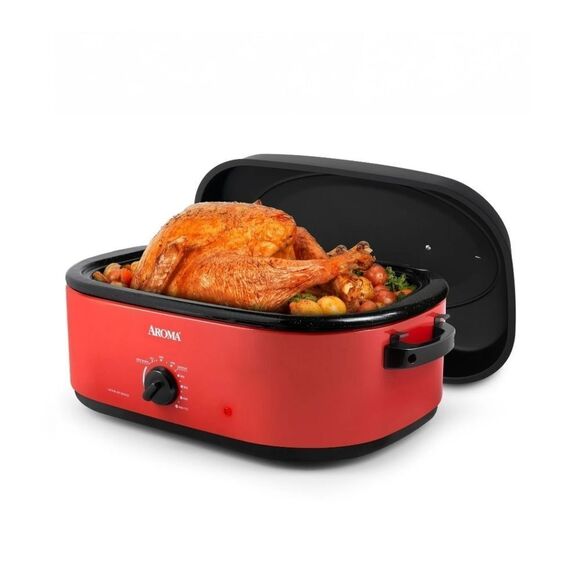AROMA 18Qt. Turkey Roaster Oven with High-Dome Lid New - Picture 1 of 6